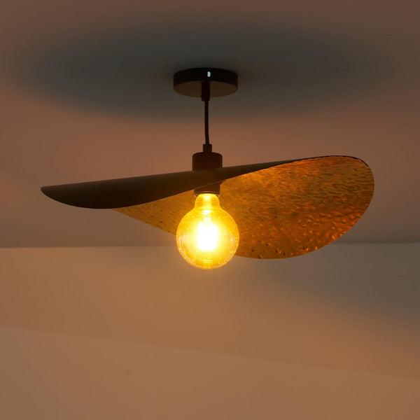 HARPER LIVING Pendant Light Fitting Black & Gold Finish, Adjustable Ceiling Pendant Lamp with E27 Holder, Hanging Light