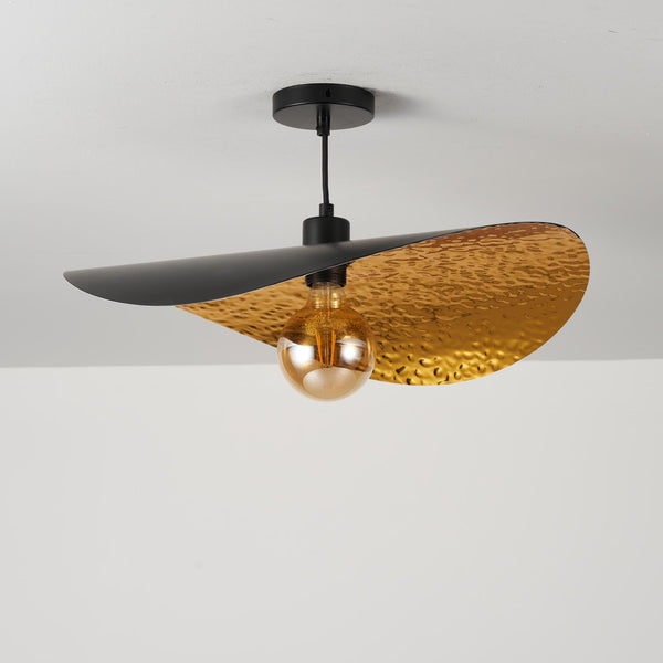 HARPER LIVING Pendant Light Fitting Black & Gold Finish, Adjustable Ceiling Pendant Lamp with E27 Holder, Hanging Light