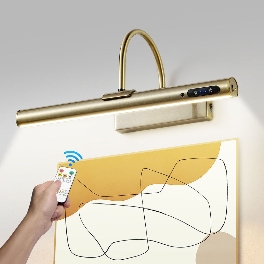 HARPER LIVING Picture light for Wall Antique Brass, Magnetic Battery-O ...